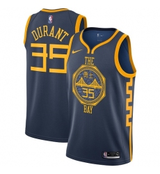 Youth Nike Golden State Warriors #35 Kevin Durant Swingman Navy Blue NBA Jersey - City Edition