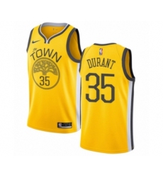 Youth Nike Golden State Warriors #35 Kevin Durant Yellow Swingman Jersey - Earned Edition