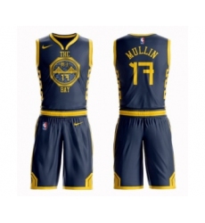 Men's Nike Golden State Warriors #17 Chris Mullin Authentic Navy Blue NBA Suit Jersey - City Edition
