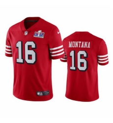 Men's San Francisco 49ers #16 Joe Montana Red Throwback Vapor Untouchable Limited Stitched 2024 Super Bowl LVIII Jersey