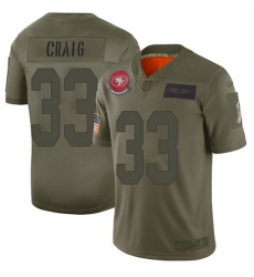 Women's San Francisco 49ers #33 Roger Craig Limited Camo 2019 Salute to Service Football Jersey