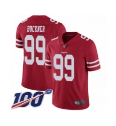 Youth San Francisco 49ers #99 DeForest Buckner Red Team Color Vapor Untouchable Limited Player 100th Season Football Jersey