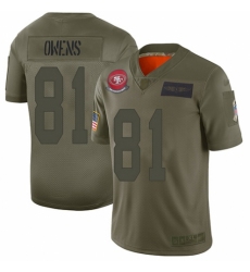 Women's San Francisco 49ers #81 Terrell Owens Limited Camo 2019 Salute to Service Football Jersey