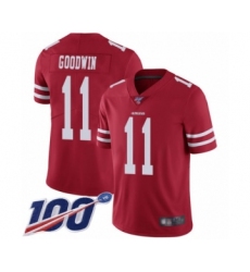 Men's San Francisco 49ers #11 Marquise Goodwin Red Team Color Vapor Untouchable Limited Player 100th Season Football Jersey