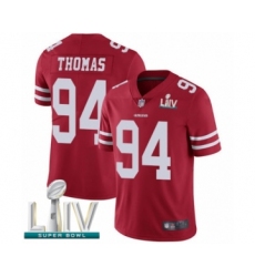 Men's San Francisco 49ers #94 Solomon Thomas Red Team Color Vapor Untouchable Limited Player Super Bowl LIV Bound Football Jersey