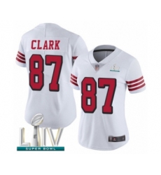 Women's San Francisco 49ers #87 Dwight Clark Limited White Rush Vapor Untouchable Super Bowl LIV Bound Football Jersey