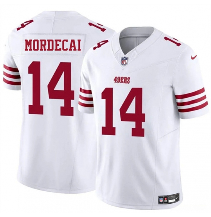 Men's San Francisco 49ers #14 Tanner Mordecai White 2025 F.U.S.E. Vapor Untouchable Limited Football Stitched Jersey