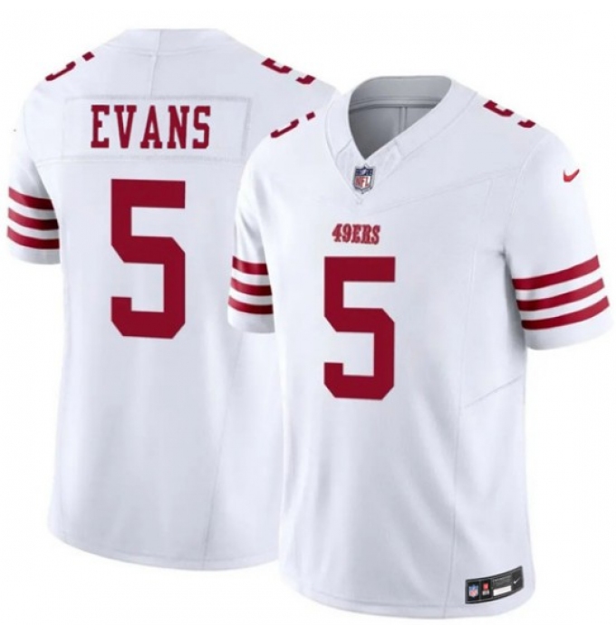 Men's San Francisco 49ers #5 Mike Evans White 2026 F.U.S.E. Vapor Untouchable Limited Football Stitched Jersey