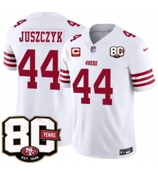 Men's San Francisco 49ers #44 Kyle Juszczyk White 2026 F.U.S.E. With 80th Anniversary & 3-Star C Vapor Untouchable Limited Stitched Football Jersey