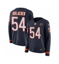 Women's Nike Chicago Bears #54 Brian Urlacher Limited Navy Blue Therma Long Sleeve NFL Jersey