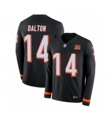 Men's Nike Cincinnati Bengals #14 Andy Dalton Limited Black Therma Long Sleeve NFL Jersey