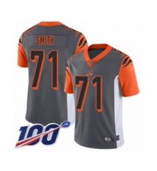 Men's Cincinnati Bengals #71 Andre Smith Limited Silver Inverted Legend 100th Season Football Jersey