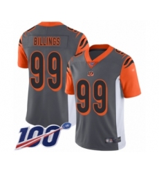 Men's Cincinnati Bengals #99 Andrew Billings Limited Silver Inverted Legend 100th Season Football Jersey