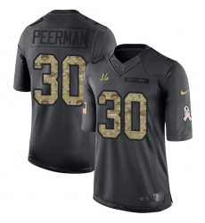 Youth Nike Cincinnati Bengals #30 Cedric Peerman Limited Black 2016 Salute to Service NFL Jersey