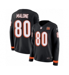 Women's Nike Cincinnati Bengals #80 Josh Malone Limited Black Therma Long Sleeve NFL Jersey
