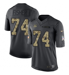 Youth Nike Cincinnati Bengals #74 Jake Fisher Limited Black 2016 Salute to Service NFL Jersey