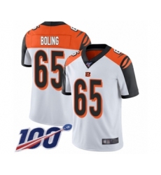 Men's Cincinnati Bengals #65 Clint Boling White Vapor Untouchable Limited Player 100th Season Football Jersey