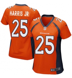 Women's Nike Denver Broncos #25 Chris Harris Jr Game Orange Team Color NFL Jersey
