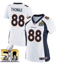 Women's Nike Denver Broncos #88 Demaryius Thomas Limited White Super Bowl 50 Bound NFL Jersey