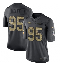 Men's Nike Denver Broncos #95 Derek Wolfe Limited Black 2016 Salute to Service NFL Jersey