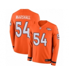 Youth Nike Denver Broncos #54 Brandon Marshall Limited Orange Therma Long Sleeve NFL Jersey