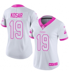 Women's Nike Cleveland Browns #19 Bernie Kosar Limited White/Pink Rush Fashion NFL Jersey