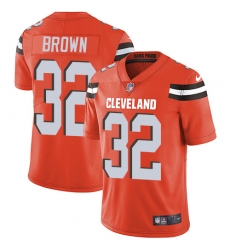Men's Nike Cleveland Browns #32 Jim Brown Orange Alternate Vapor Untouchable Limited Player NFL Jersey