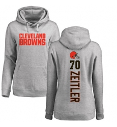 NFL Women's Nike Cleveland Browns #70 Kevin Zeitler Ash Pullover Hoodie
