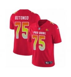 Youth Cleveland Browns #75 Joel Bitonio Limited Red AFC 2019 Pro Bowl Football Jersey