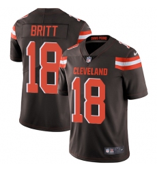 Men's Nike Cleveland Browns #18 Kenny Britt Brown Team Color Vapor Untouchable Limited Player NFL Jersey