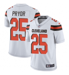 Men's Nike Cleveland Browns #25 Calvin Pryor White Vapor Untouchable Limited Player NFL Jersey