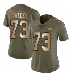 Women's Nike Tampa Bay Buccaneers #73 J. R. Sweezy Limited Olive/Gold 2017 Salute to Service NFL Jersey