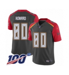 Men's Tampa Bay Buccaneers #80 O. J. Howard Limited Gray Inverted Legend 100th Season Football Jersey