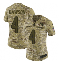Women's Nike Arizona Cardinals #4 Phil Dawson Limited Camo 2018 Salute to Service NFL Jersey