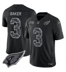 Men's Arizona Cardinals #3 Budda Baker Black 2026 F.U.S.E. Salute to Service Limited Football Stitched Jersey