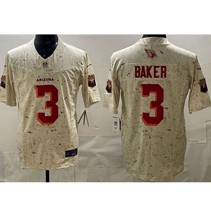 Men's Arizona Cardinals #3 Budda Baker Limited Cream Rivalries FUSE Vapor Jersey