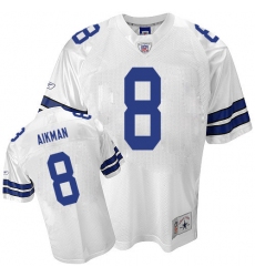 Reebok Dallas Cowboys #8 Troy Aikman Authentic White Legend Throwback NFL Jersey