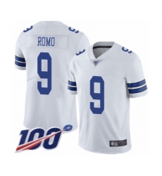 Men's Dallas Cowboys #9 Tony Romo White Vapor Untouchable Limited Player 100th Season Football Jersey
