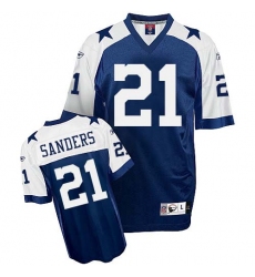 Reebok Dallas Cowboys #21 Deion Sanders Navy Blue Thanksgiving Premier EQT Throwback NFL Jersey