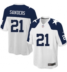 Youth Nike Dallas Cowboys #21 Deion Sanders Limited White Throwback Alternate NFL Jersey