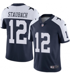 Youth Nike Dallas Cowboys #12 Roger Staubach Navy Blue Throwback Alternate Vapor Untouchable Limited Player NFL Jersey