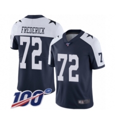 Men's Dallas Cowboys #72 Travis Frederick Navy Blue Throwback Alternate Vapor Untouchable Limited Player 100th Season Football Jersey