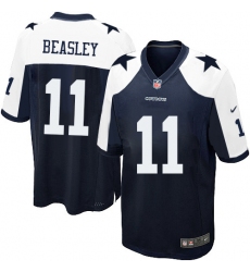 Men's Nike Dallas Cowboys #11 Cole Beasley Game Navy Blue Throwback Alternate NFL Jersey