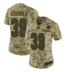 Women's Nike Miami Dolphins #39 Larry Csonka Limited Camo 2018 Salute to Service NFL Jersey