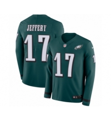 Youth Nike Philadelphia Eagles #17 Alshon Jeffery Limited Green Therma Long Sleeve NFL Jersey