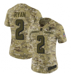 Women's Nike Atlanta Falcons #2 Matt Ryan Limited Camo 2018 Salute to Service NFL Jersey