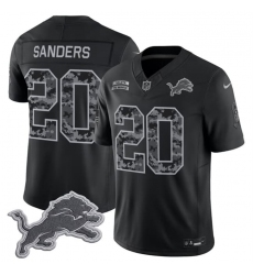 Men's Detroit Lions #20 Barry Sanders Black F.U.S.E. 2026 Salute to Service Limited Football Stitched Jersey