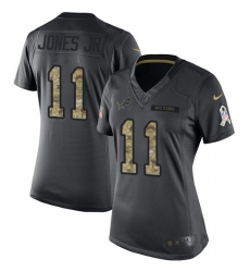 Women's Nike Detroit Lions #11 Marvin Jones Jr Limited Black 2016 Salute to Service NFL Jersey