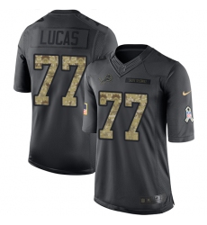 Youth Nike Detroit Lions #77 Cornelius Lucas Limited Black 2016 Salute to Service NFL Jersey