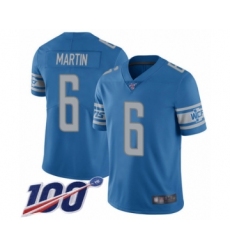 Men's Detroit Lions #6 Sam Martin Blue Team Color Vapor Untouchable Limited Player 100th Season Football Jersey